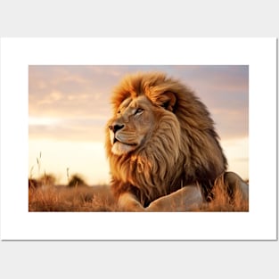 Lion Animal Nature Majestic Wilderness Posters and Art